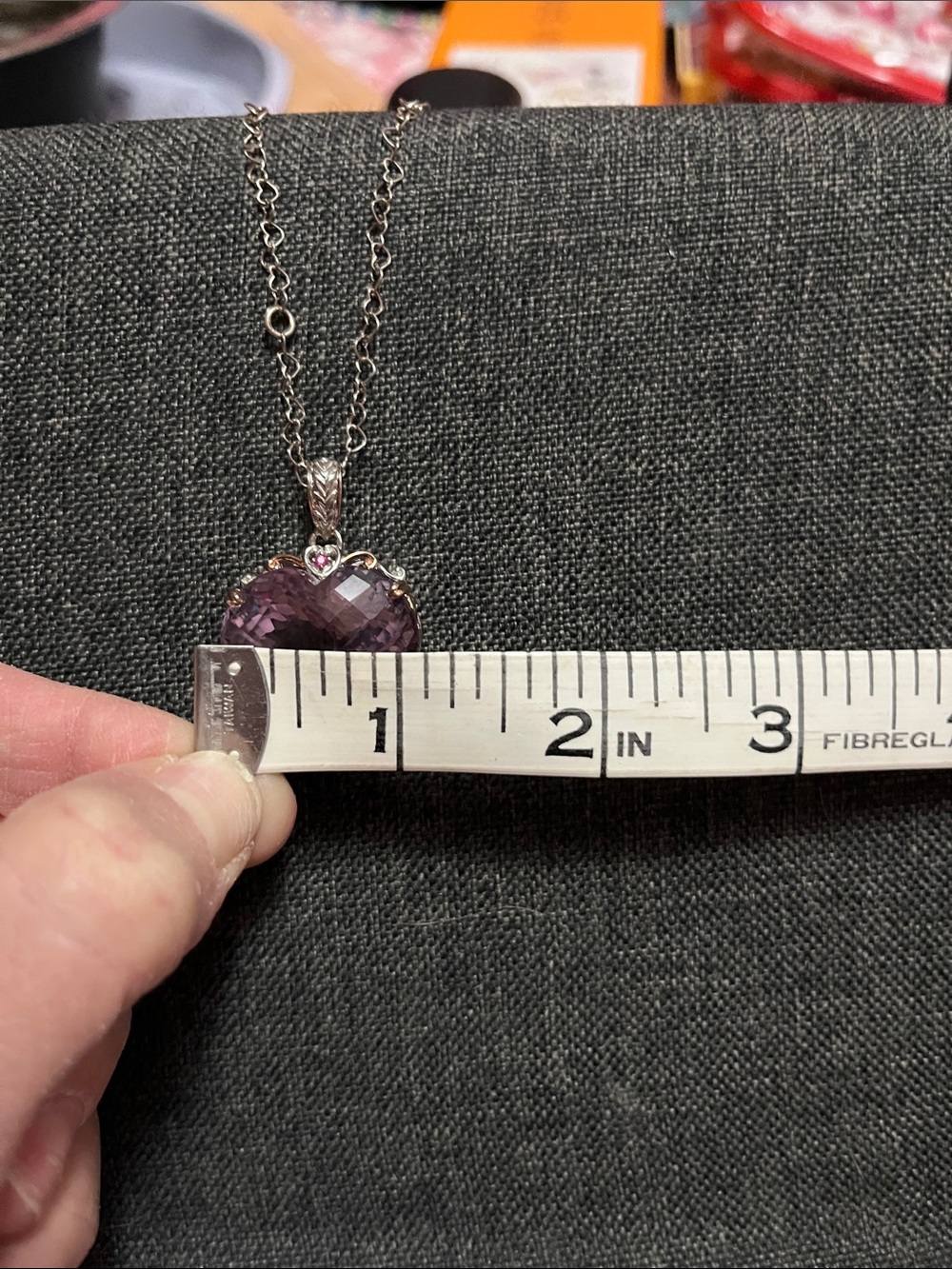 πππ©·πGEMS EN VOGUE AMETHYST 925 HEART PENDANT.ππ©·ππΈ - Picture 7 of 8
